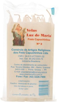 Vela - 13cm x14mm - Pacote c/ 8 velas