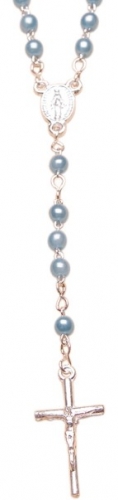 Terço - pérola - 4mm azul