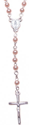 Terço - pérola - 4mm creme