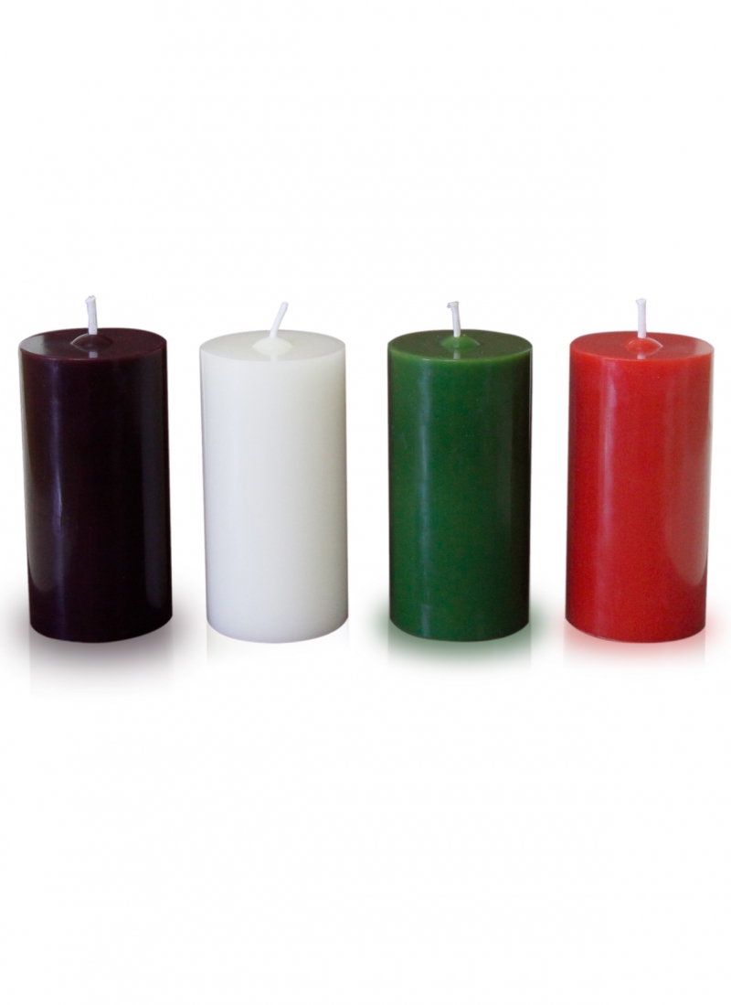 CONJUNTO 4 VELAS PARA ADVENTO - 15 X 7,5 CM